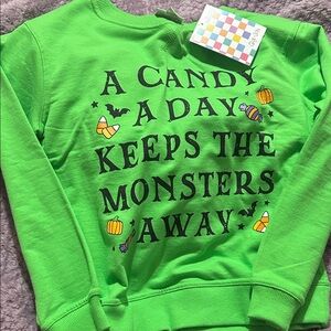 Vibrant Green Kids Halloween Sweatshirt